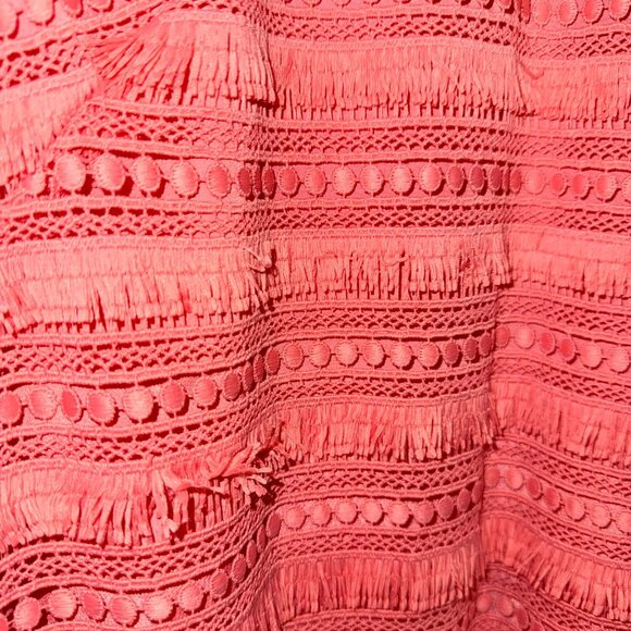 NWT J.Crew Sleeveless Textured Coral Dress Fringe Size 6T - Picture 3 of 7